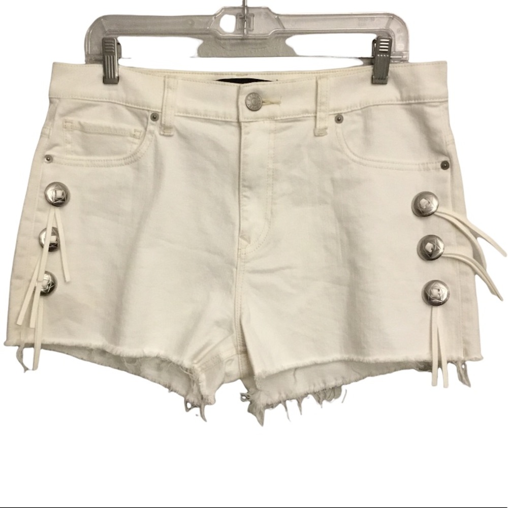 Express White High-Waisted Denim Shorts Size 12